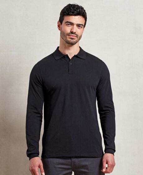 Premier Essential Unisex Long Sleeve Polo Shirt Thumbnail